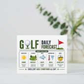 Carte Postale Prévisions météo drôles de golf  (Debout devant)
