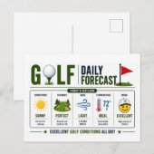 Carte Postale Prévisions météo drôles de golf  (Devant / Derrière)