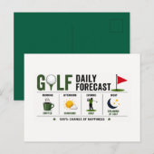 Carte Postale Prévisions quotidiennes de golf  (Devant / Derrière)