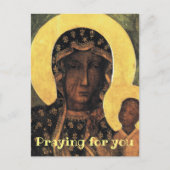 Carte Postale Priant pour vous Prière catholique Icône de la Vie (Devant)