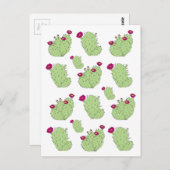 Carte Postale Prickly Pear Motif Texas State Plante Cactus Love (Devant / Derrière)