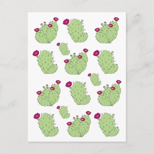 Carte Postale Prickly Pear Motif Texas State Plante Cactus Love (Devant)