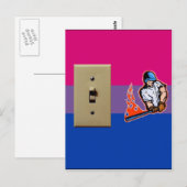 Carte Postale Pride bisexuelle "Switch Hitter" (Devant / Derrière)