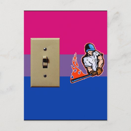 Carte Postale Pride bisexuelle "Switch Hitter" (Devant)