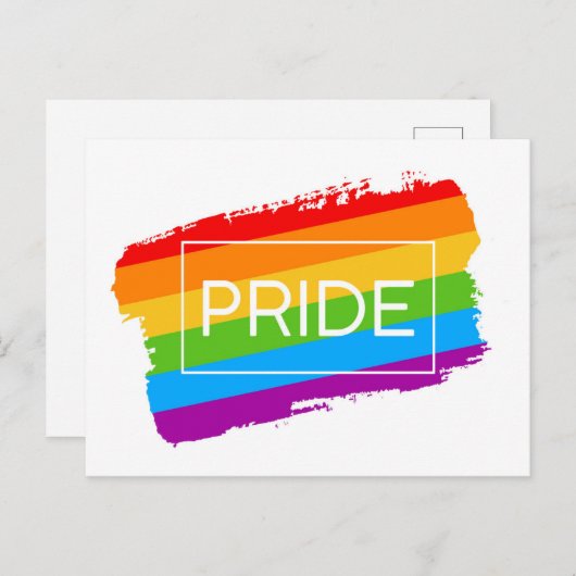 Carte Postale Pride Brushstroke Rainbow (Devant / Derrière)