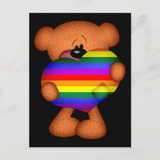 Carte Postale Pride Coeur Teddy Ours (Devant)