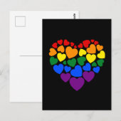 Carte Postale Pride- gay arc-en-ciel coeur de l'amour (Devant / Derrière)