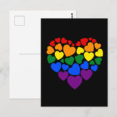 Carte Postale Pride- gay arc-en-ciel coeur de l'amour (Devant / Derrière)