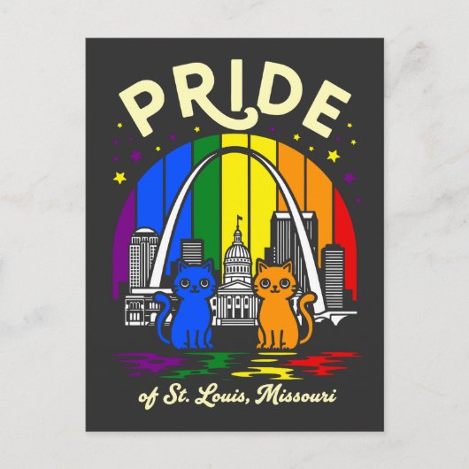 Carte Postale  Pride of St. Louis City Missouri Cats Rainbow Fla (Devant)