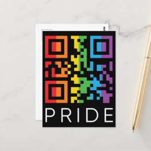 Carte Postale Pride Rainbow QR Code LGBTQIA+