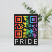 Carte Postale Pride Rainbow QR Code LGBTQIA+ (Debout devant)