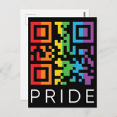 Carte Postale Pride Rainbow QR Code LGBTQIA+ (Devant / Derrière)