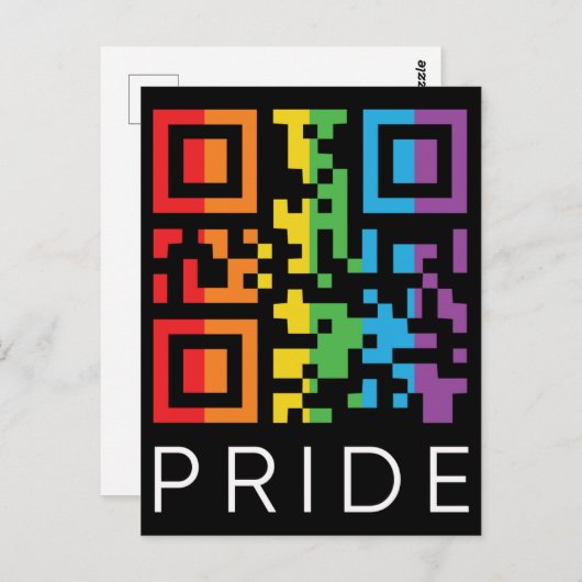 Carte Postale Pride Rainbow QR Code LGBTQIA+ (Devant / Derrière)