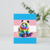 Carte Postale Pride transgenre Flag with Rainbow Panda (Debout devant)