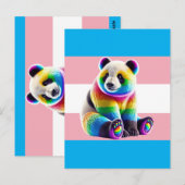 Carte Postale Pride transgenre Flag with Rainbow Panda (Devant / Derrière)