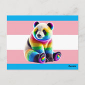 Carte Postale Pride transgenre Flag with Rainbow Panda (Dos)