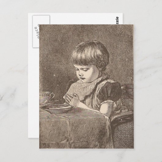Carte Postale Prier Avant Le Repas (Devant / Derrière)