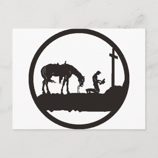 Carte Postale prier cowboy (Devant)