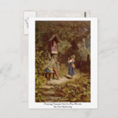 Carte Postale Prier Une Fille Paysanne Dans Les Bois Par Carl Sp (Devant / Derrière)