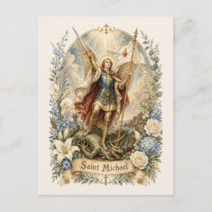 Carte Postale Prière catholique d'encouragement St Michel