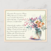 Carte Postale Prière catholique Memorare à la Vierge Marie en pê (Devant)