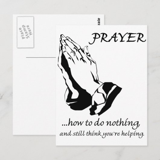 Carte Postale Prière comment ne faire rien (Devant / Derrière)