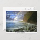 Carte Postale Prière de bénédiction irlandaise et arc-en-ciel (Devant / Derrière)