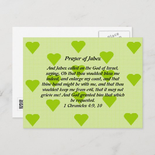 Carte Postale Prière de Jabez (Devant / Derrière)
