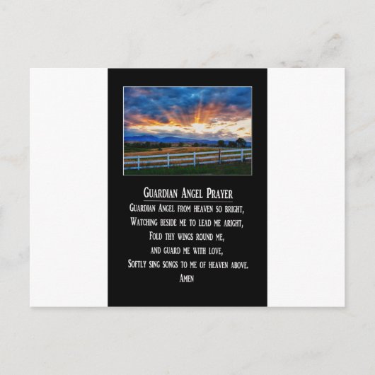 Carte Postale Prière de l'ange gardien (Devant)
