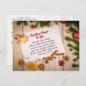 Carte Postale Prière de Noël pour vous, Que le Dieu de l'Espéran (Devant / Derrière)