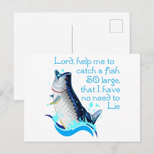 Carte Postale Prière de pêche (Devant / Derrière)