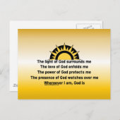 Carte Postale Prière de protection (Devant / Derrière)