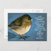 CARTE POSTALE PRIÈRE DE SÉRENITÉ ET OEUVRE DE JUNCO (Devant / Derrière)