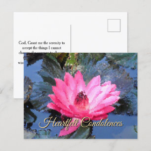 Carte Postale Prière de sérénité florale violet vert bleu rouge