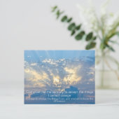 Carte Postale Prière de sérénité - Nuages dans le ciel avec rayo (Debout devant)