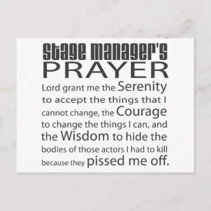 Carte Postale Prière du gestionnaire de scène