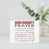 Carte Postale Prière du gestionnaire de scène (Debout devant)