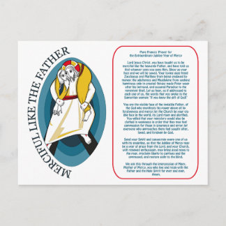 Carte Postale Prière du pape François pour le Jubilé extraordina