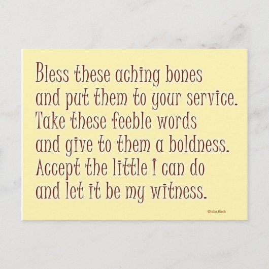 Carte Postale Prière humoristique (Devant)