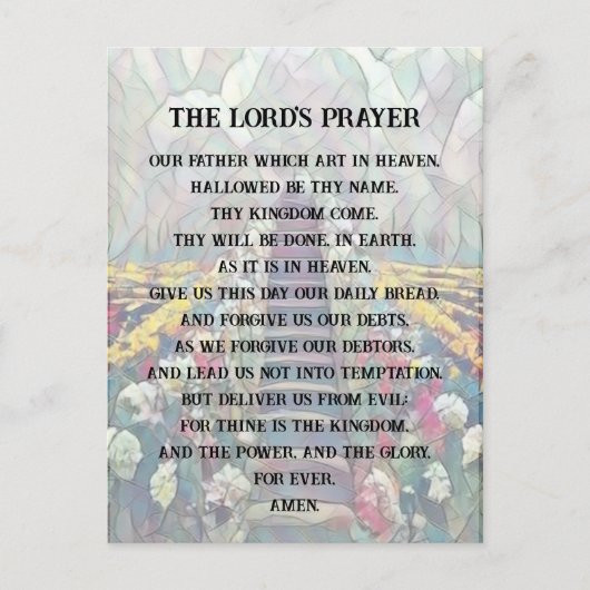 Carte Postale Prière - La prière du Seigneur (Devant)