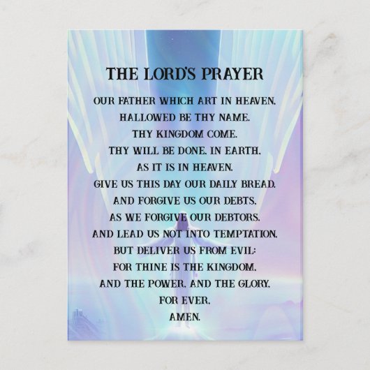 Carte Postale Prière - La Prière du Seigneur (Devant)