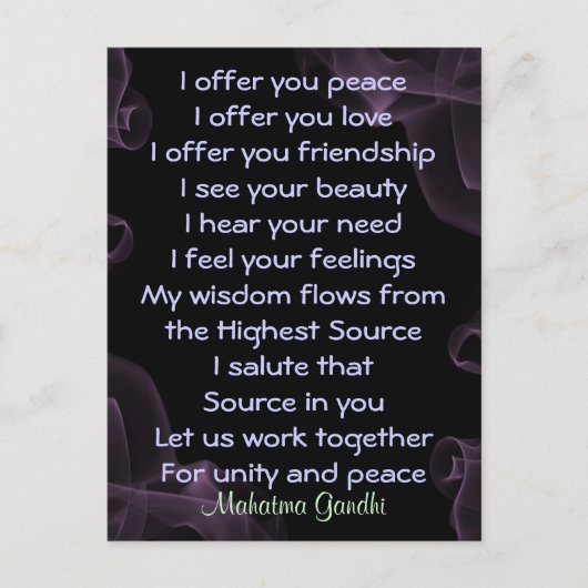 carte postale prière pour la paix (Devant)