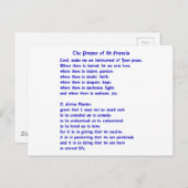 Carte Postale Prière Saint François (Devant / Derrière)