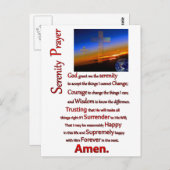 Carte Postale Prière Sérénité Dans L'Espace Rouge (Devant / Derrière)