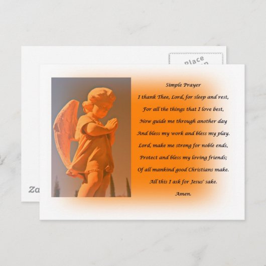 Carte Postale Prière simple (Devant / Derrière)