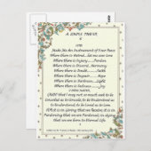 Carte Postale prière simple=st. francis=pape francis=florentine (Devant / Derrière)