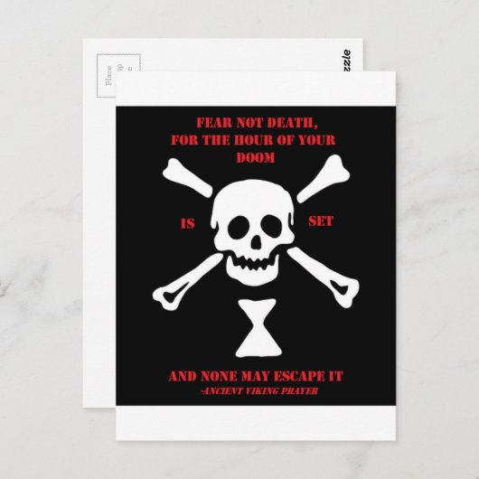 Carte Postale Prière Viking Ancienne...Peur Pas La Mort (Devant / Derrière)