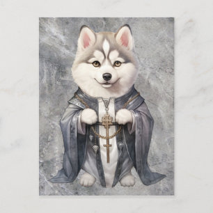 Carte Postale Priest King Siberian Husky Dog