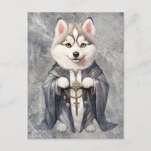 Carte Postale Priest King Siberian Husky Dog (Devant)