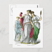 Carte Postale Priestesse grecque antique et Noble femme (Devant / Derrière)
